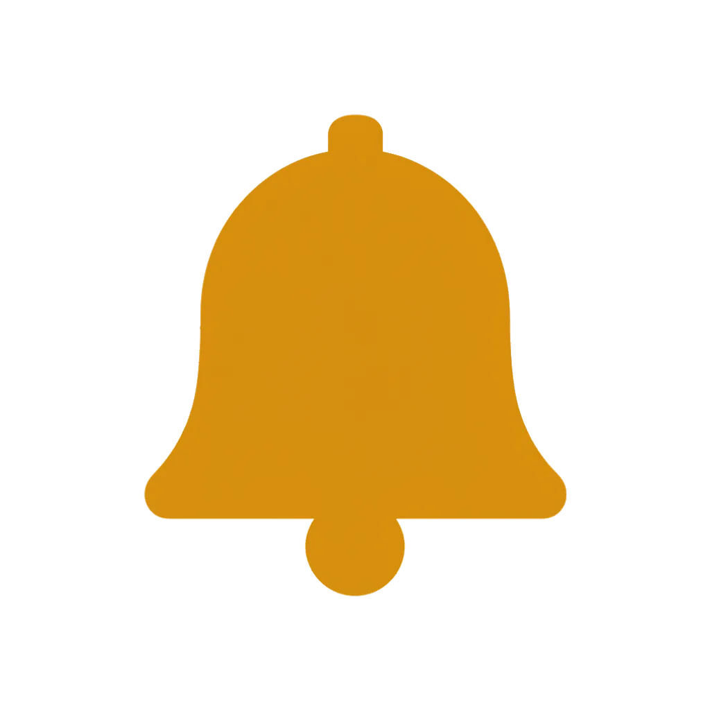 Flat interface icon of a bell