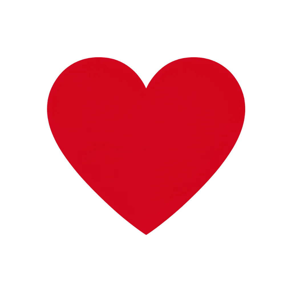 Flat interface icon of a rounded heart (AI-generated)