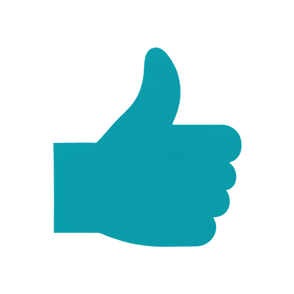 Flat interface icon of a thumbs up hand (AI-generated)