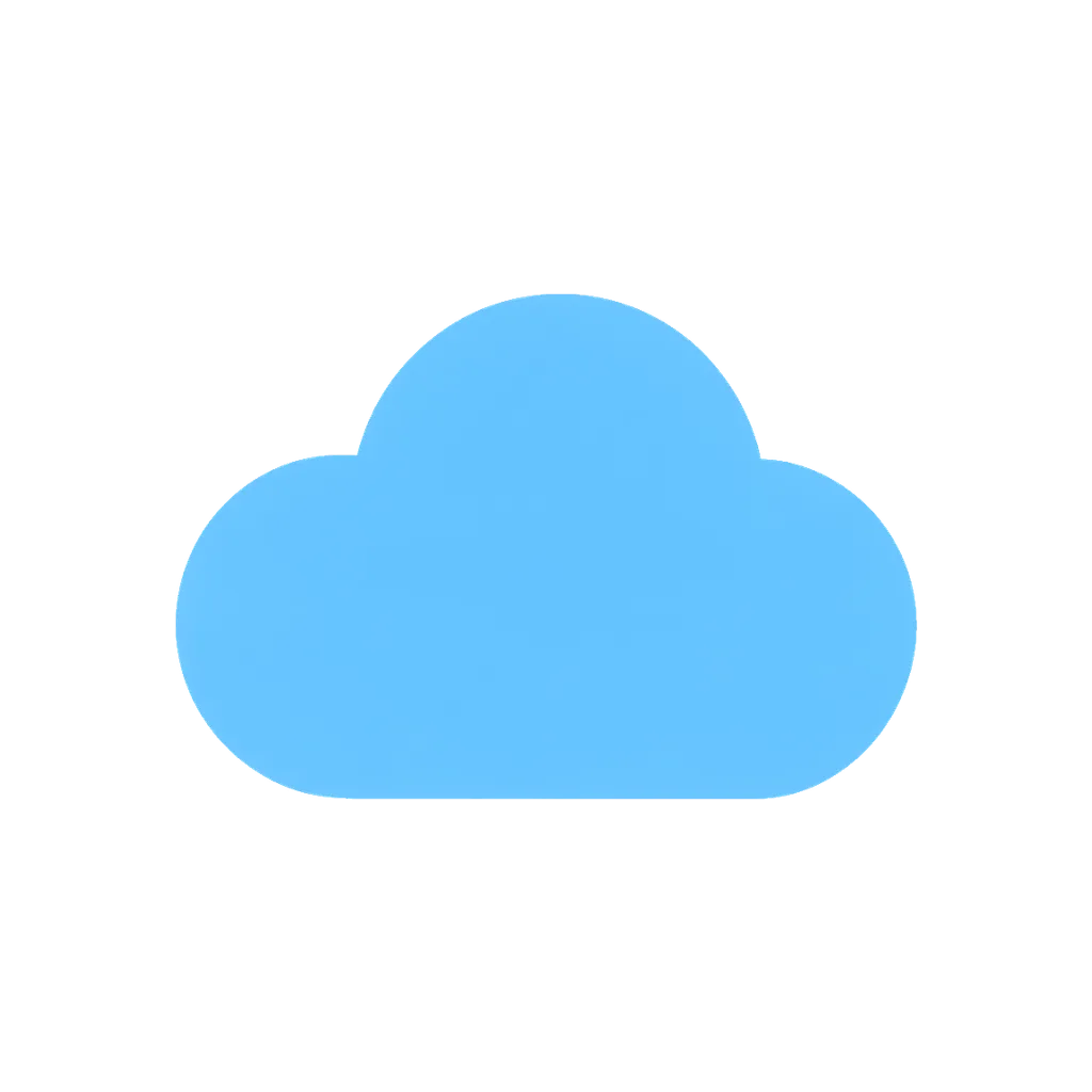 Flat interface icon of a simple cloud (AI-generated)