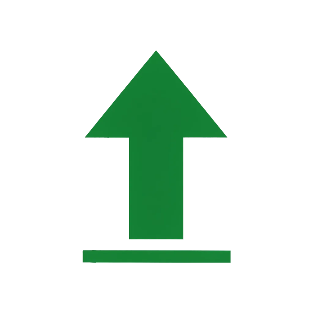 Flat interface icon of an upward arrow above a base line (AI-generated)
