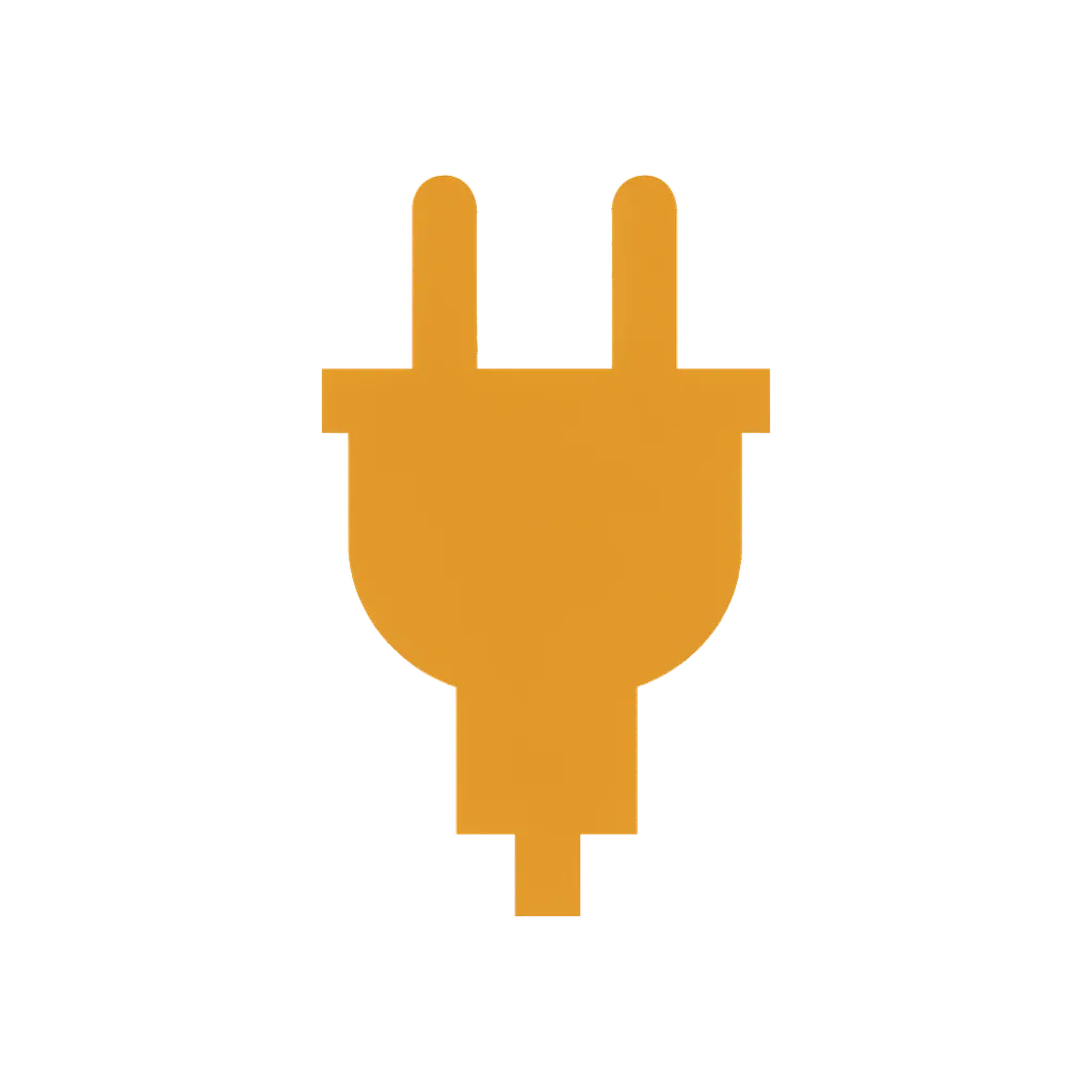Flat interface icon of an electric plug (AI-generated)