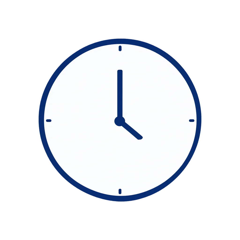 Flat interface icon of a round clock (AI-generated)