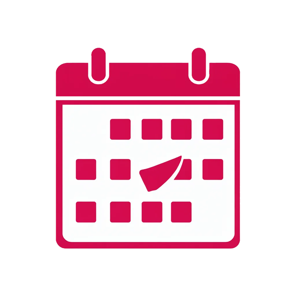 Flat interface icon of a calendar (AI-generated)