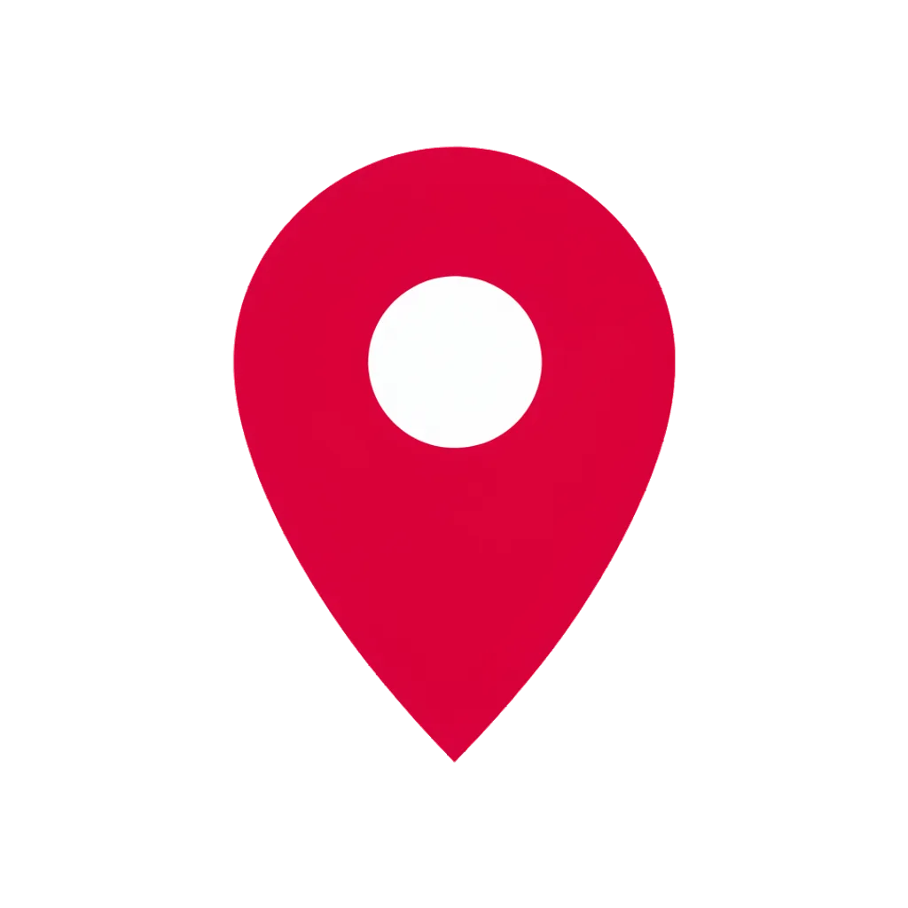 Flat interface icon of a map location pin (AI-generated)