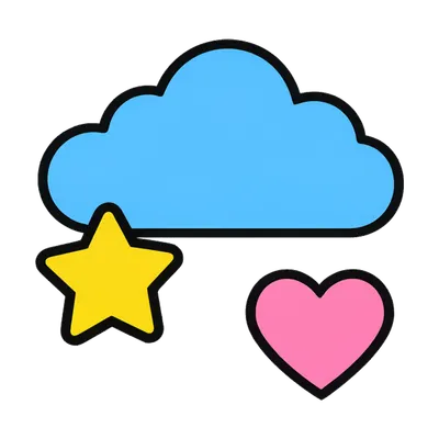 Cloud and Star Sticker Sheet (AI-generated)
