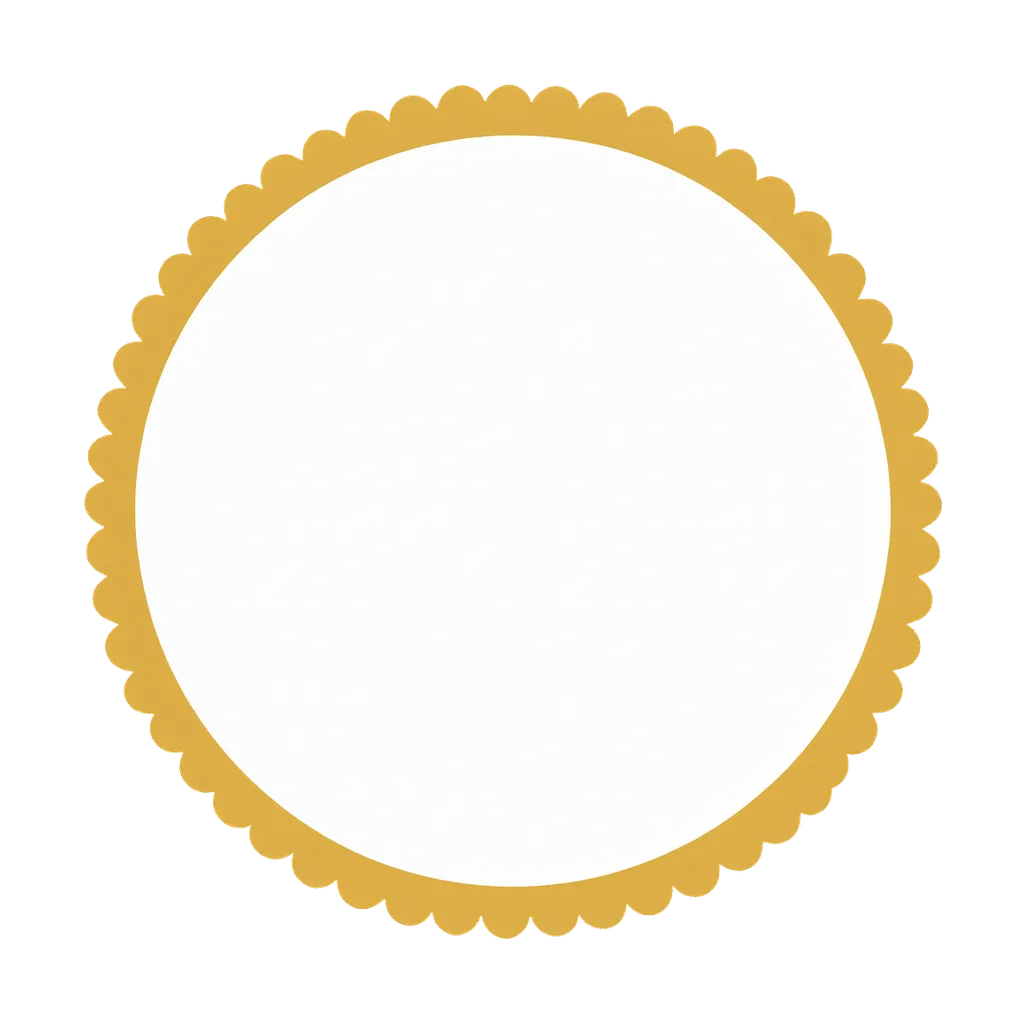Graphic element: a circular gold frame made of scalloped arcs (AI-generated)