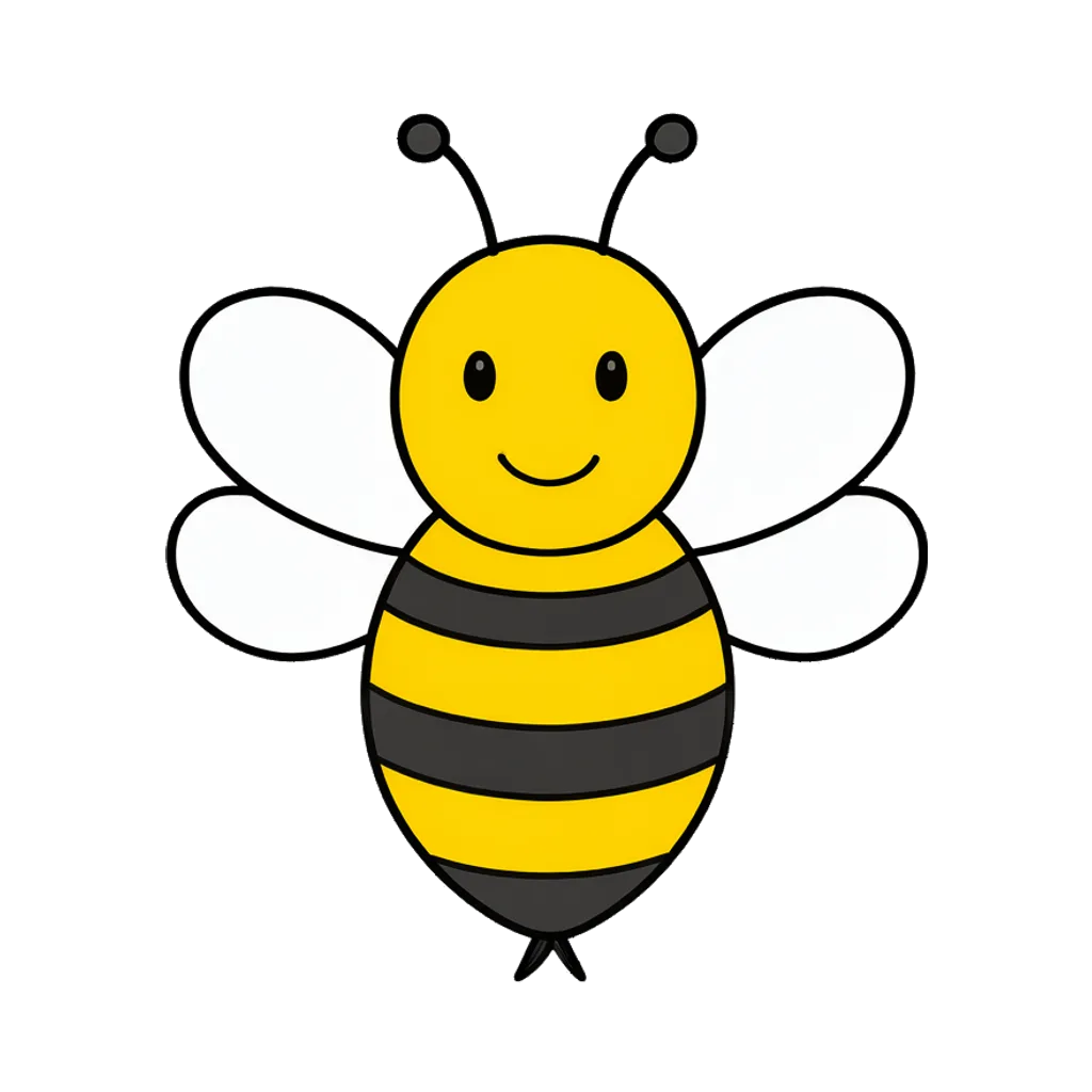 Cartoon graphic element of a bee (AI-generated)