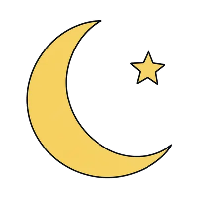 Crescent Moon Cartoon Element (AI-generated)
