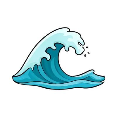 Wave Cartoon Element (AI-generated)