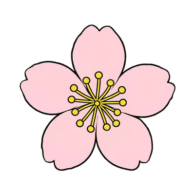Cherry Blossom Cartoon Element (AI-generated)
