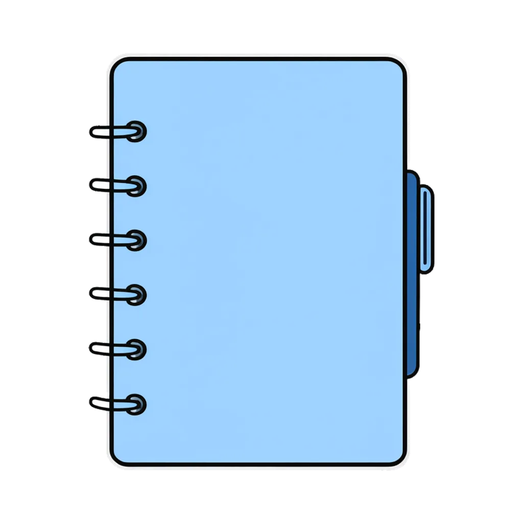 Cartoon graphic element of a spiral notebook (AI-generated)