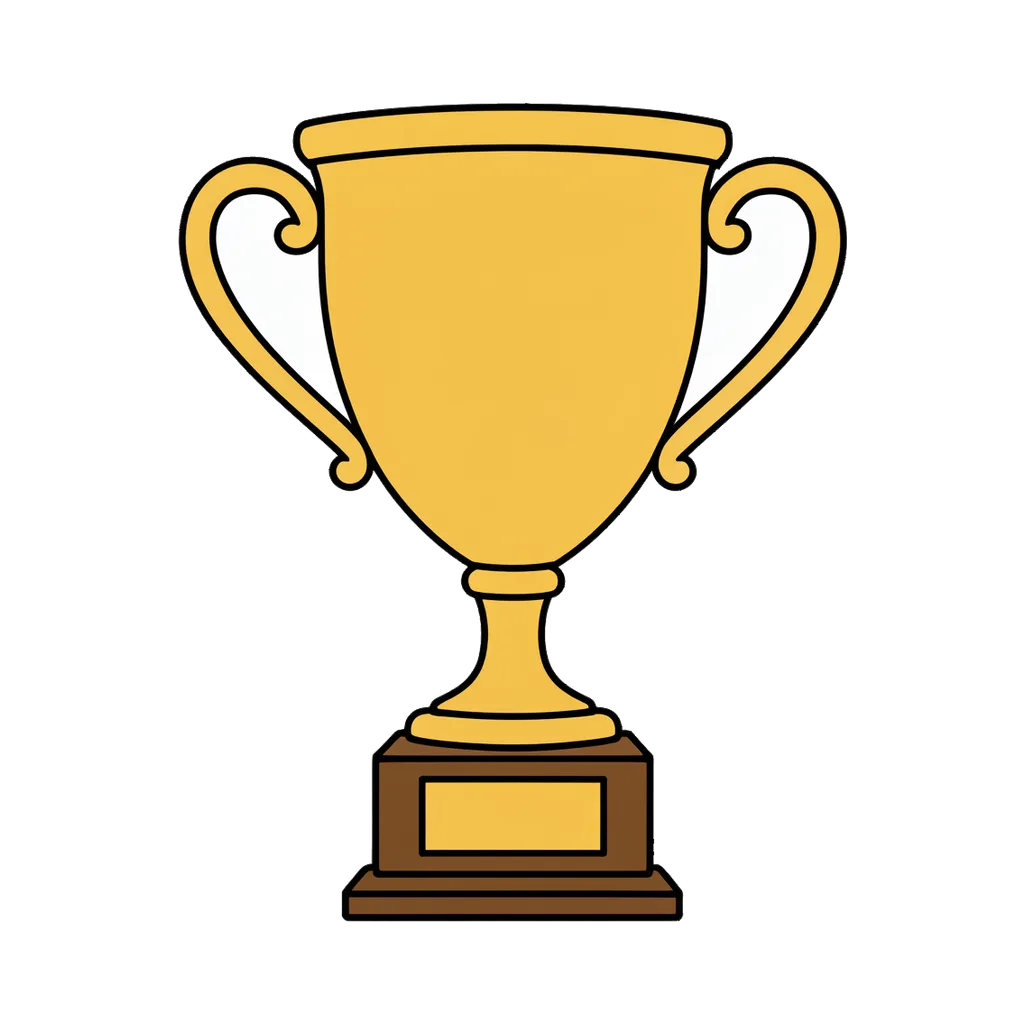 Cartoon graphic element of a trophy cup (AI-generated)