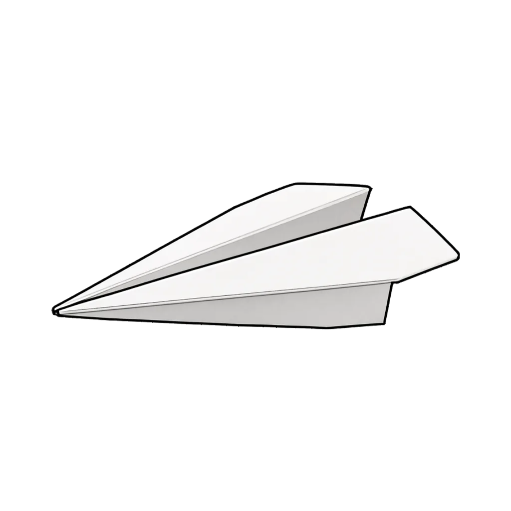 Cartoon graphic element of a folded paper plane (AI-generated)