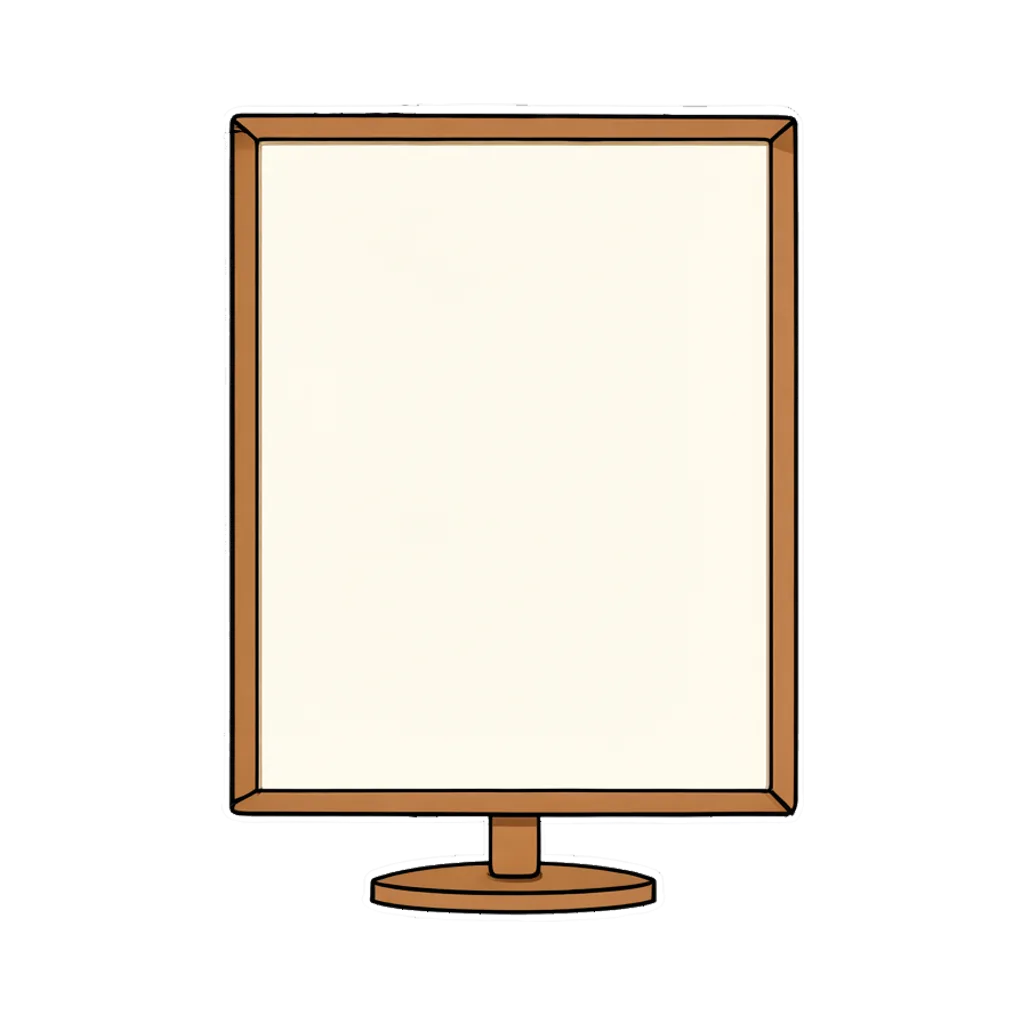 Cartoon graphic element of an empty picture frame (AI-generated)