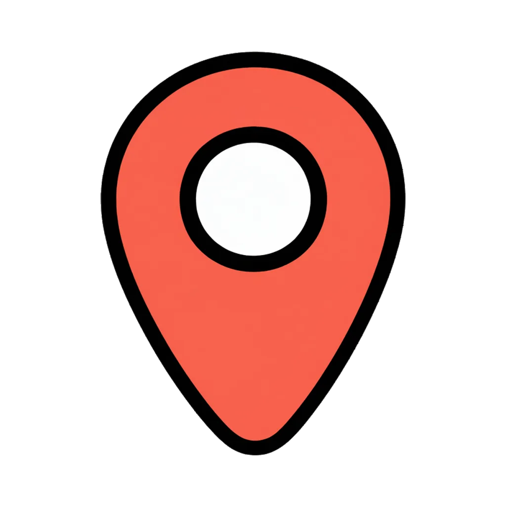 Cartoon graphic element of a map location pin (AI-generated)