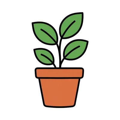 Potted Plant Cartoon Element (AI-generated)