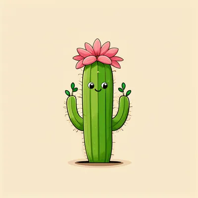 Cartoon Cactus Character (AI-generated)