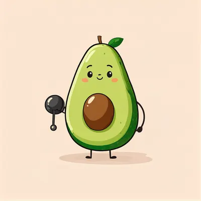 Cartoon Avocado Character (AI-generated)