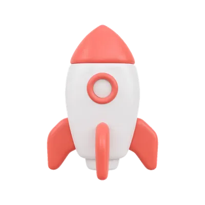 3D Rocket Icon