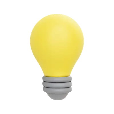 3D Light Bulb Icon