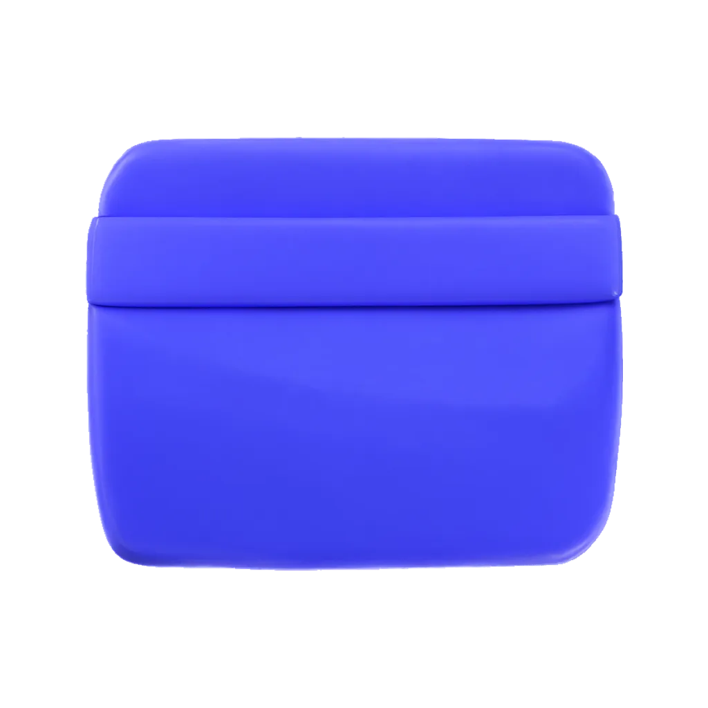 3D clay icon of a payment card clay icon in indigo