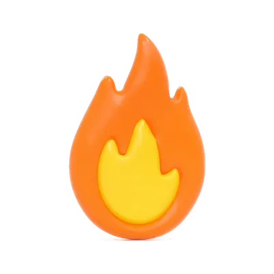 3D Flame Icon