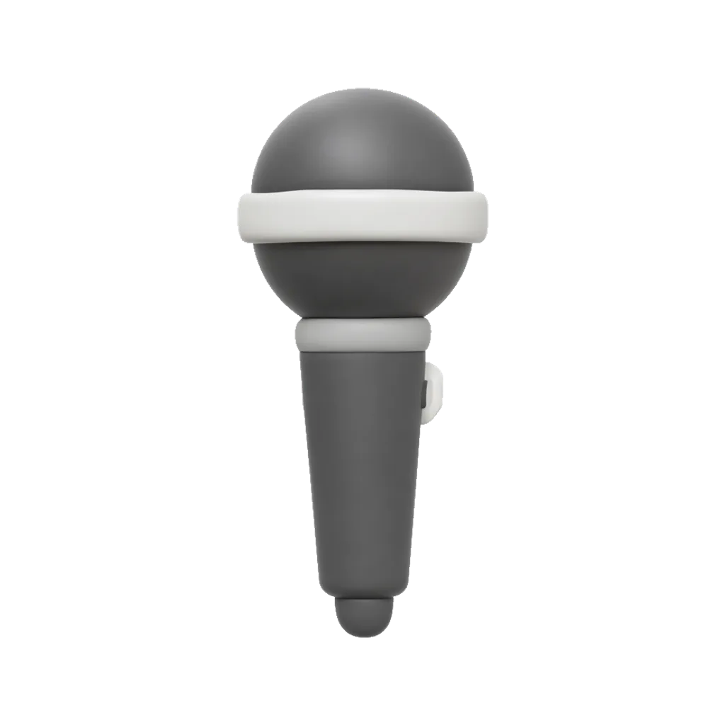 3D clay icon of a handheld microphone clay icon