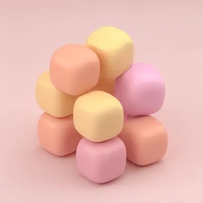 Pastel 3D Cube Cluster