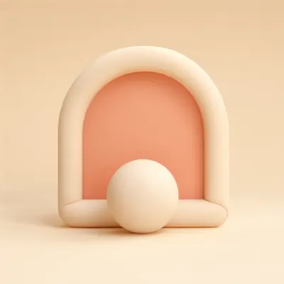 Pastel 3D Arch Scene