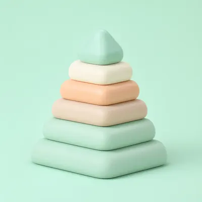 Pastel 3D Pyramid Stack