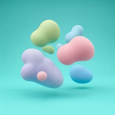 Pastel 3D Blob Cluster