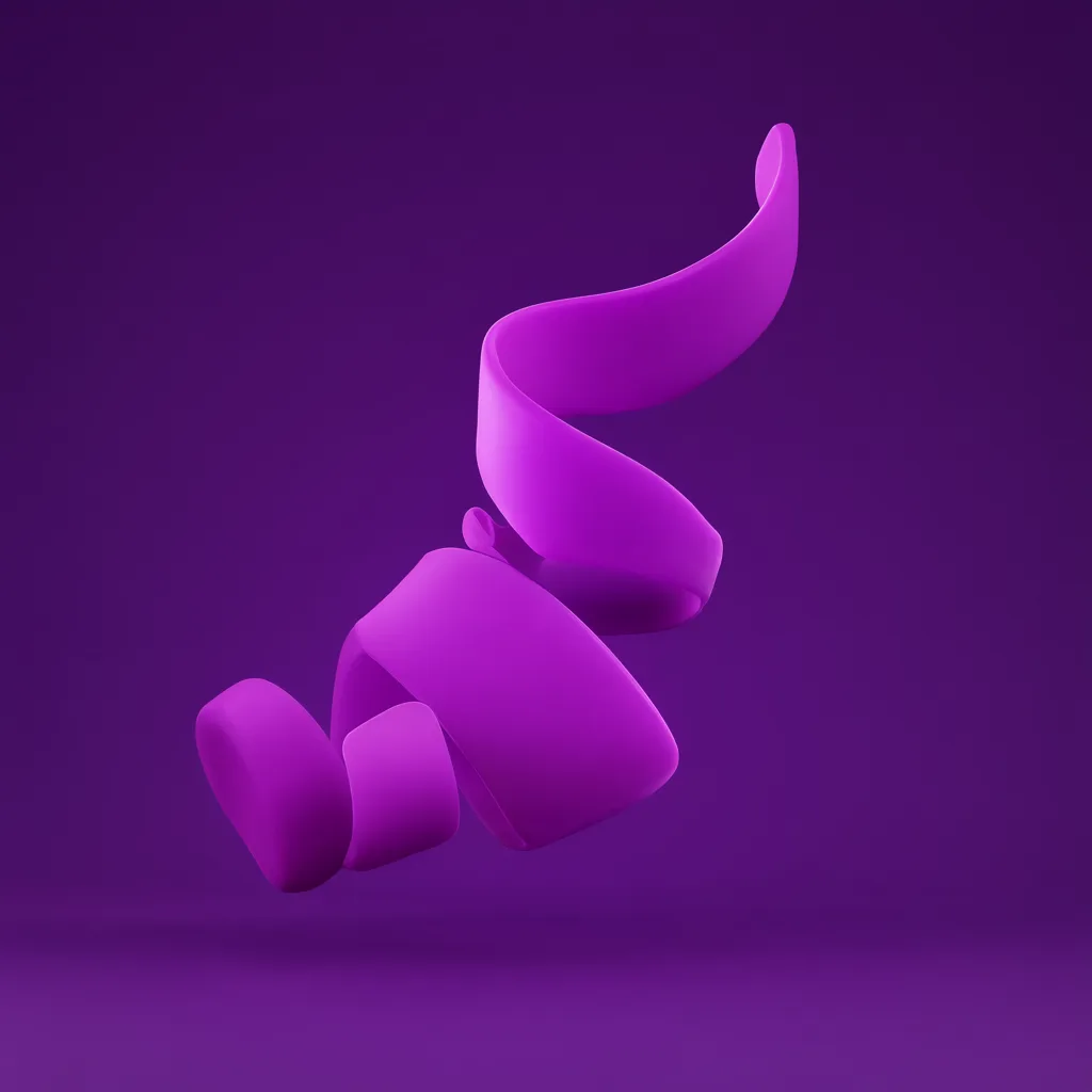 Pastel 3D render of a wide ribbon swirl curling through the frame