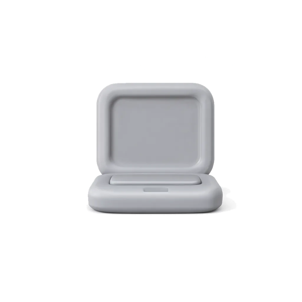 3D render of an open laptop