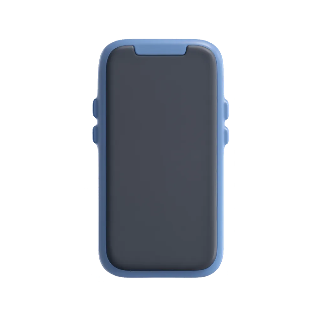 3D render of a smartphone standing upright