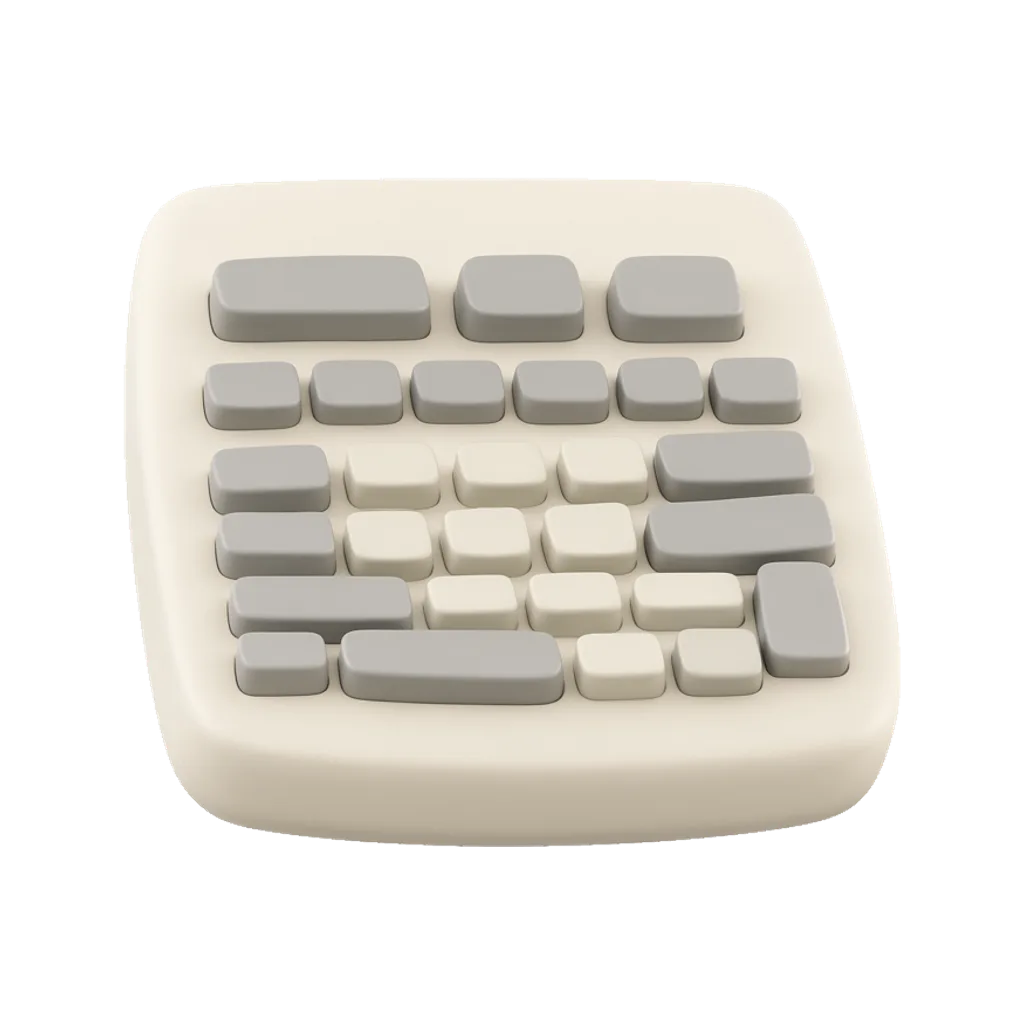 3D render of a compact keyboard