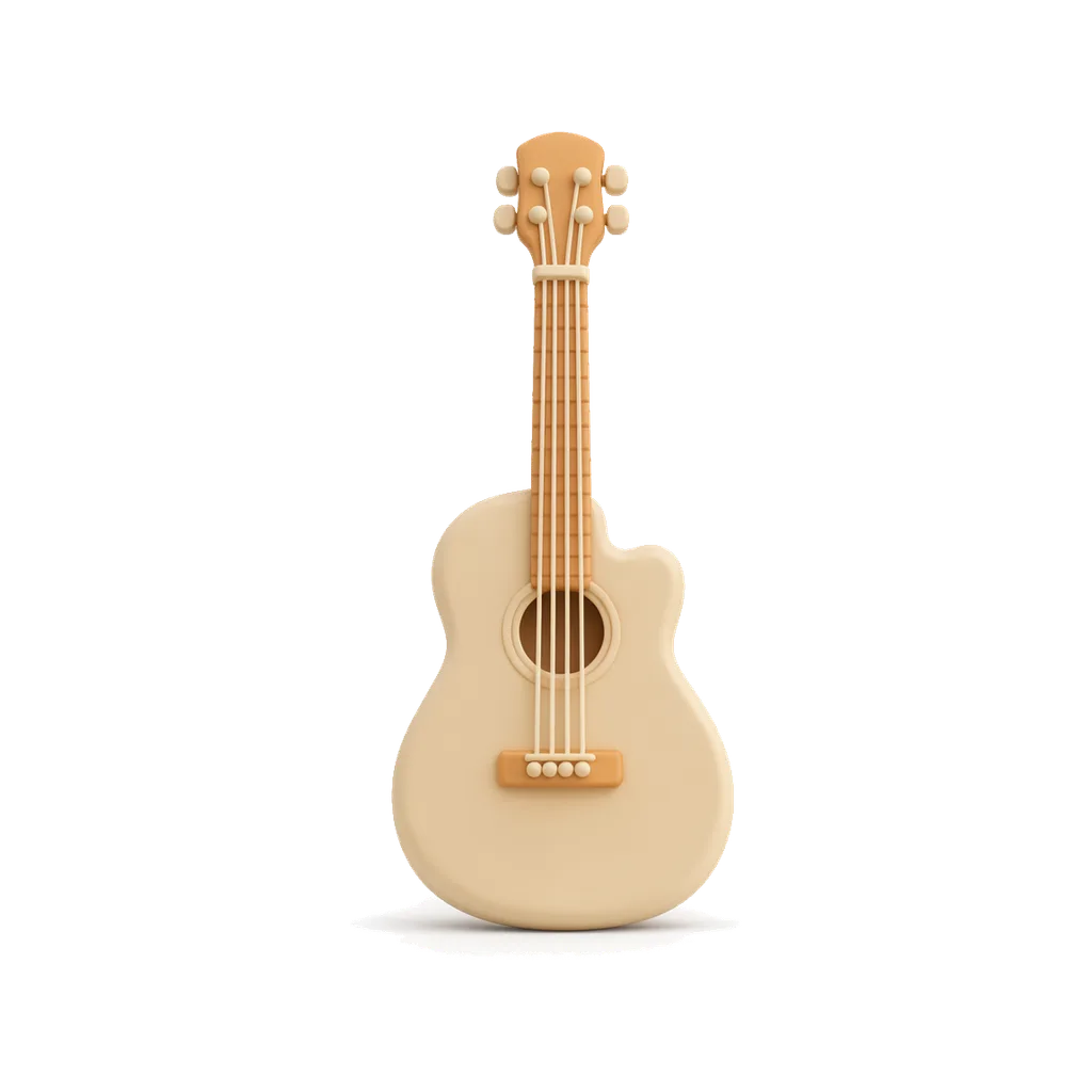3D render of an acoustic guitar