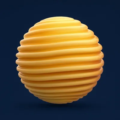 3D Abstract Ribbed Sphere
