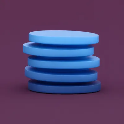3D Abstract Stack Of Offset Discs