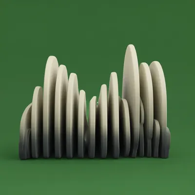 3D Abstract Wave Sculpture