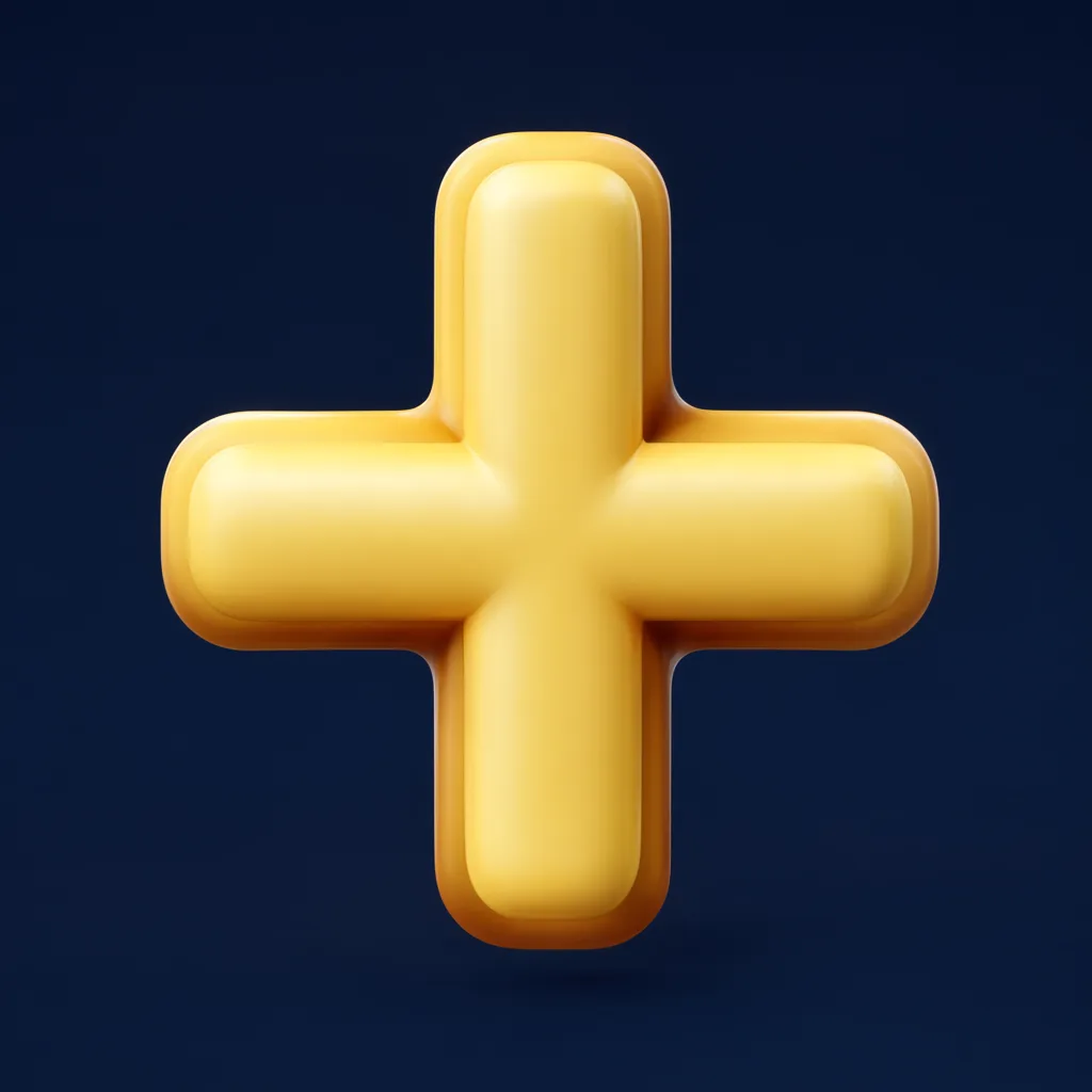 3D abstract sculpture of soft cross in butter yellow and amber