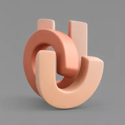 3D Abstract Interlocking U Shapes