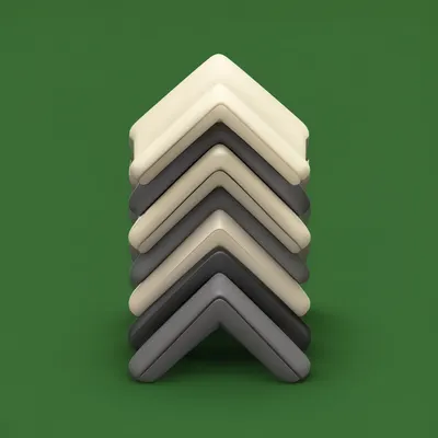 3D Abstract Chevron Stack