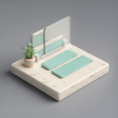 3D Isometric Yoga Studio Scene