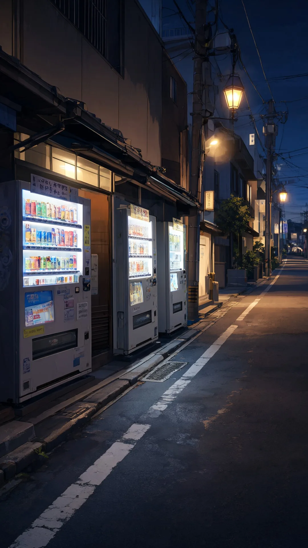 Anime Quiet Street at Night