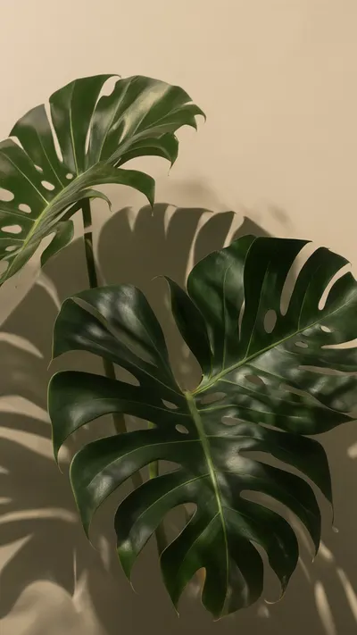 Monstera Leaves with Hard Shadows