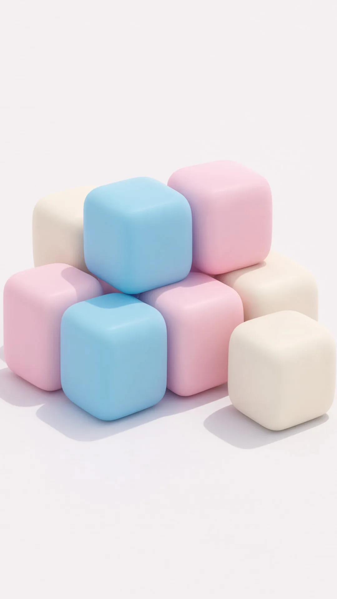 3D Soft Cubes in Pastel