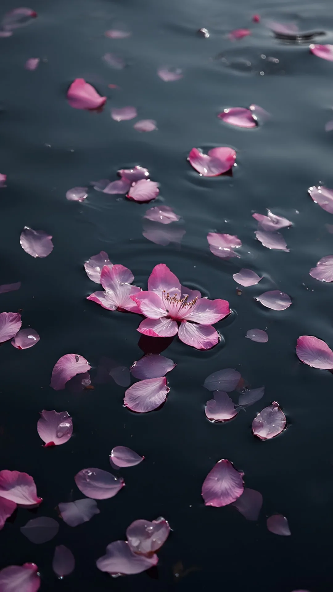 Spring Blossom Petals on Water