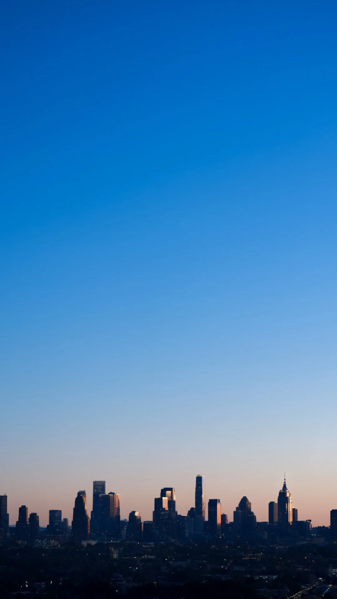 City Skyline Silhouette at Blue Hour