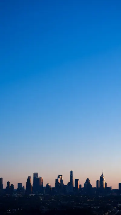 City Skyline Silhouette at Blue Hour